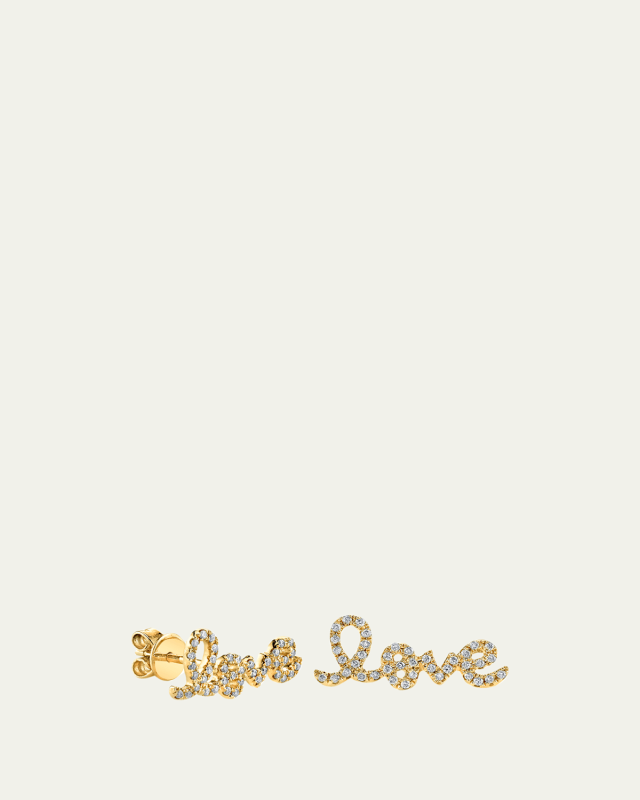 Pave Diamond Love Single Stud Earring